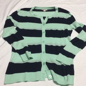 3/4 Sleeve Mint and Navy Cardigan